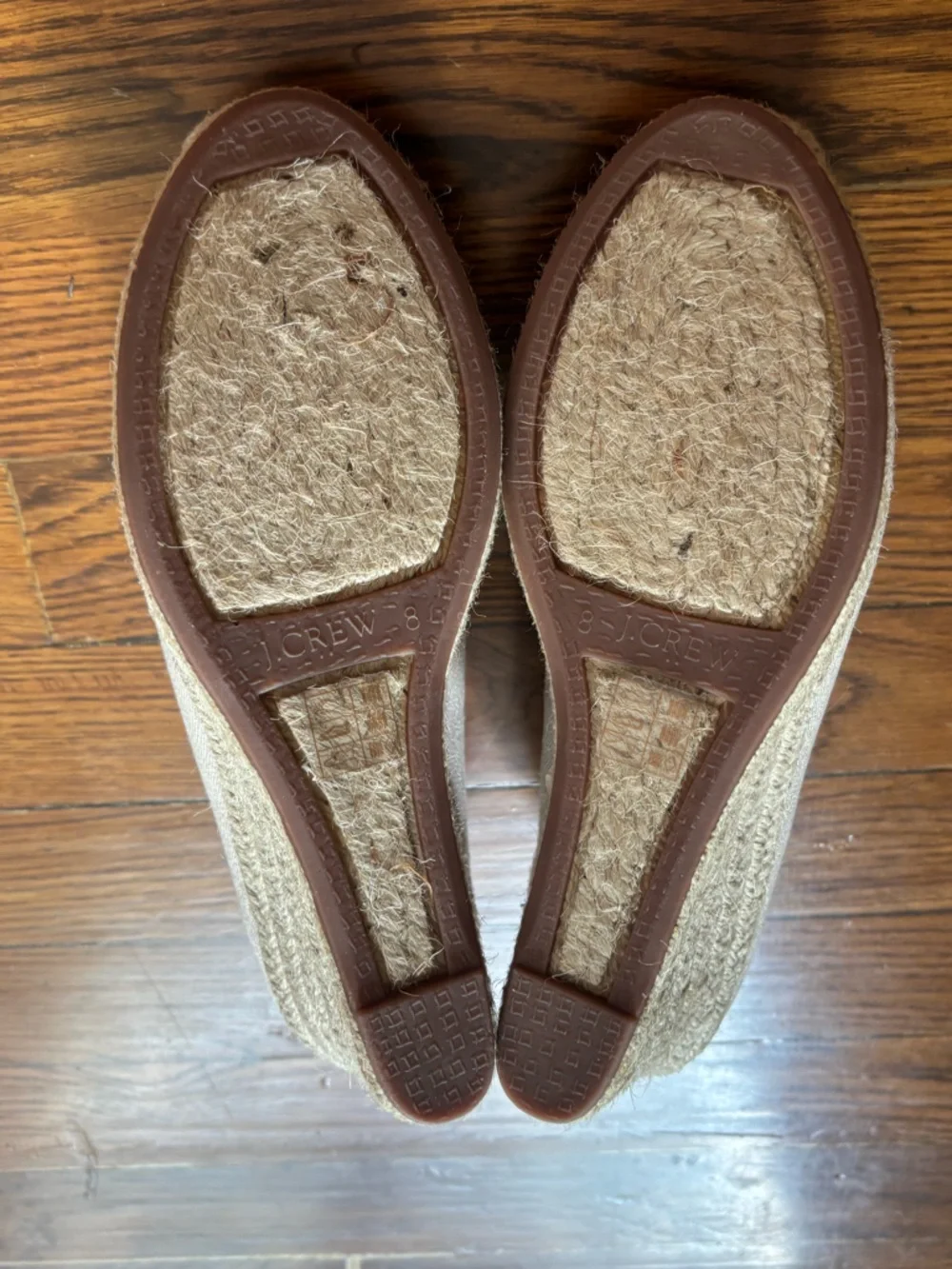 NWOT J. Crew Canvas Espadrille Wedges in Cream. Size 8.